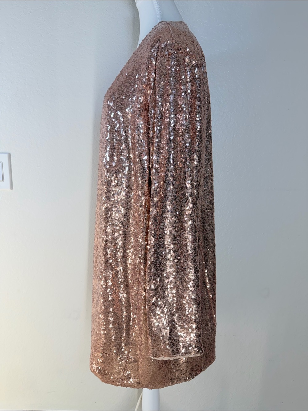 Torrid Women’s Sequin Open Front Duster Cardigan Rose Gold Size 4 - Picture 5 of 16